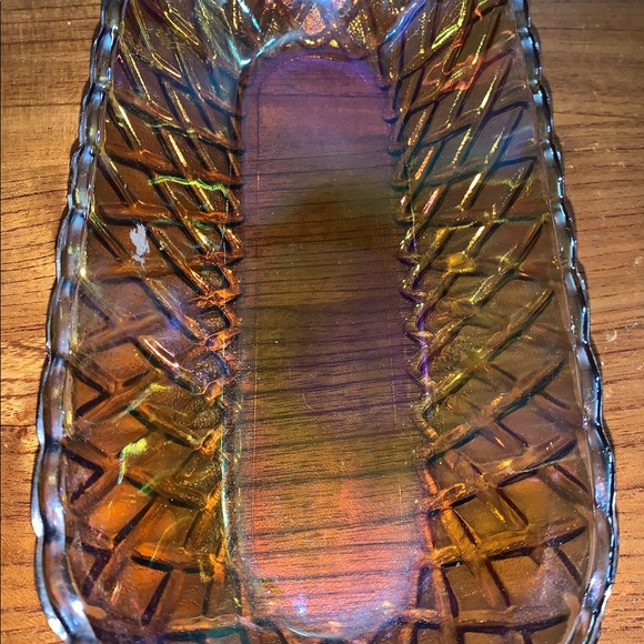 Amber Iridescent Carnival Indiana Candy Dish - Picture 4 of 6